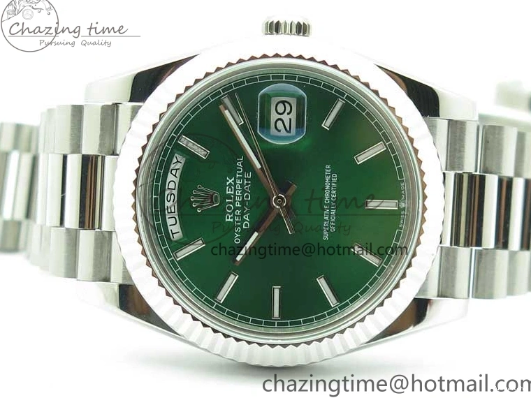 Markers 40mm SS Bracelet Green 228239 SS Stick 904 Version Dial Day-Date Dial A2836 on President New BP 0714